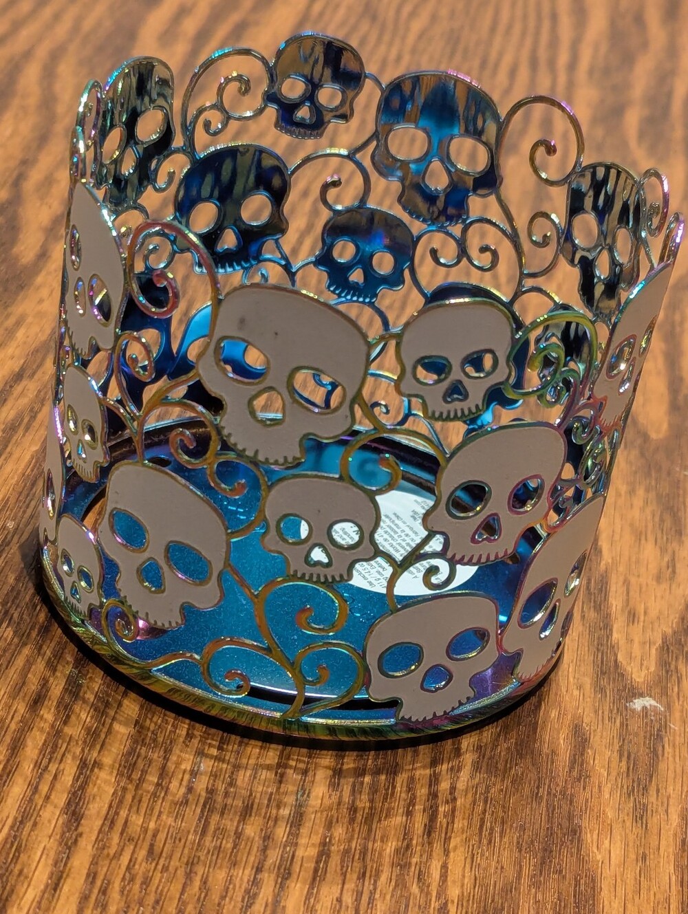 Bath & Body Works Skull Iridescent Candle Holder
